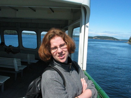Sara riding the ferry