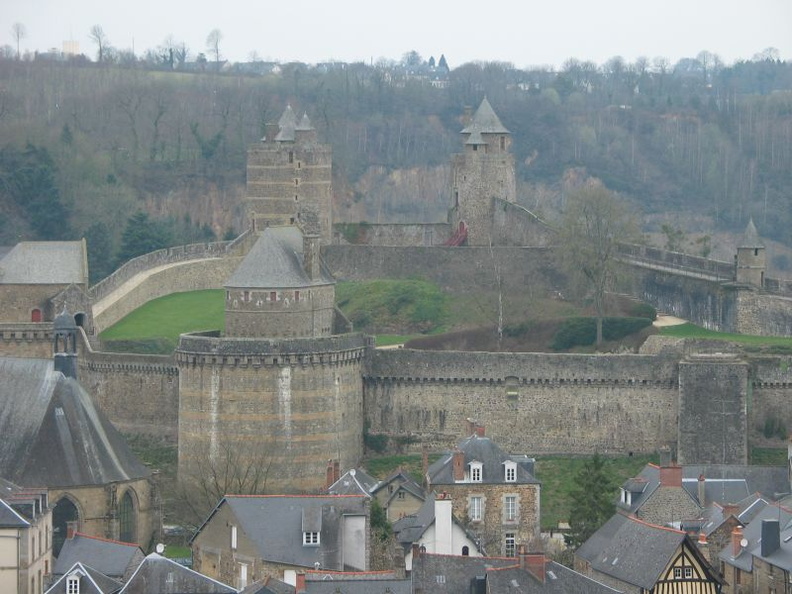 Outside the Chateau du Fougeres