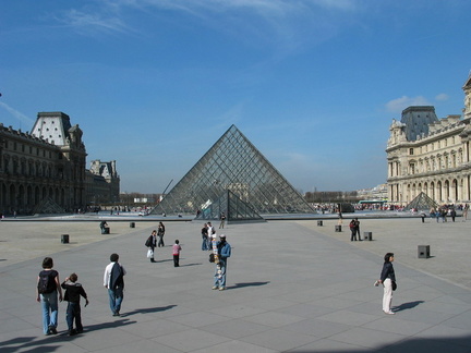 The controversial glass pyramid entrance