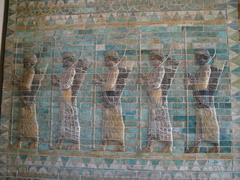 These are glazed bricks which appeared on Darius's palace.