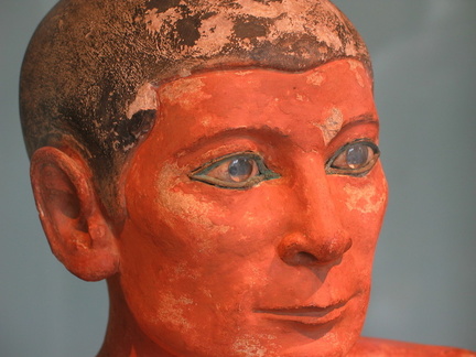 A close up of the very famous seated scribe... the eyes were pretty cool.