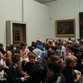 The persistant crowd around the Mona Lisa.