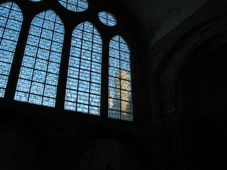 A cool image of the tower through the chapel windows