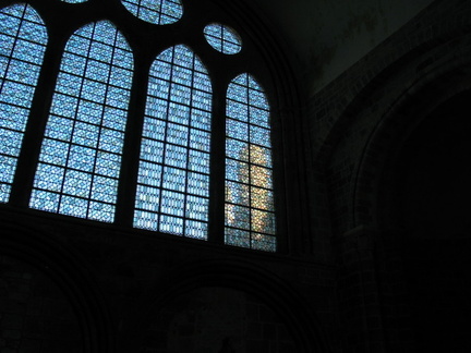 A cool image of the tower through the chapel windows