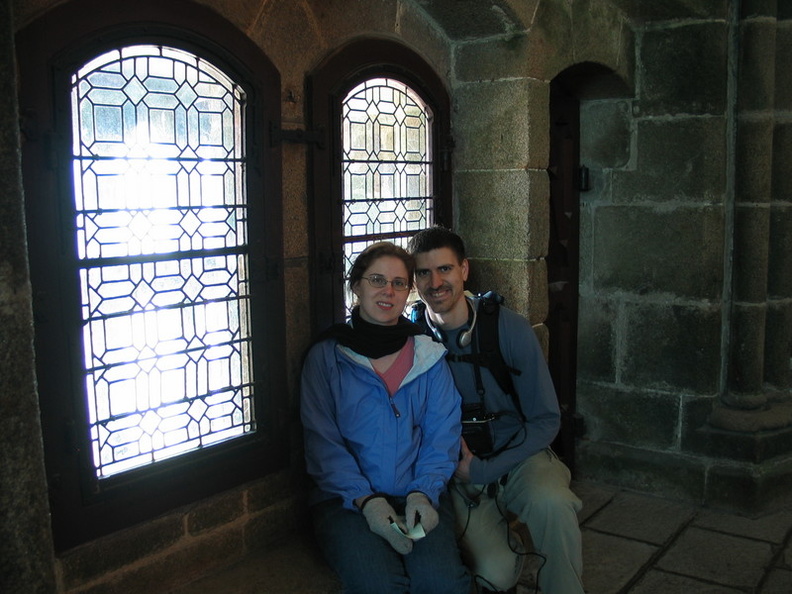 The two of us in the abbey's library.