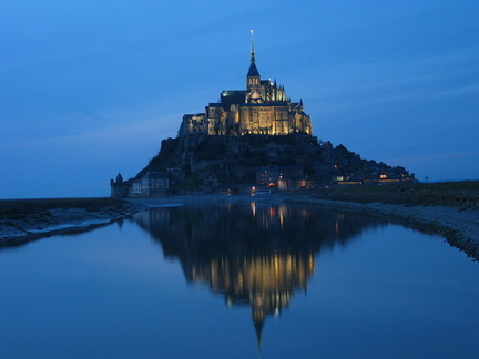 Night shot of the Mt. Saint-Michel