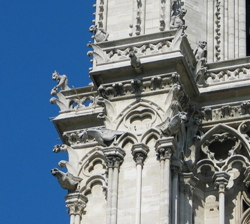 The gargoyles on the Notre Dame are very detailed.