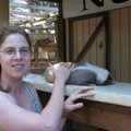 Petting the skunk!