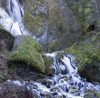 Upper falls leading to babbling brook