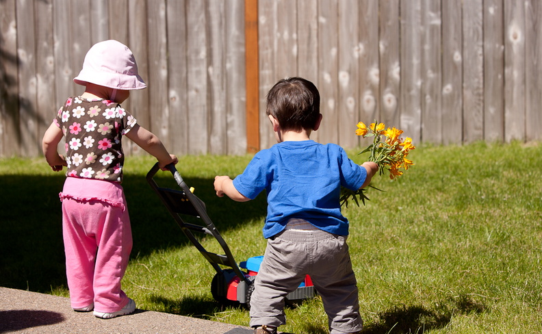 I'll give you these flowers for the lawnmower...