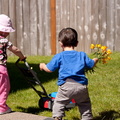 I'll give you these flowers for the lawnmower...